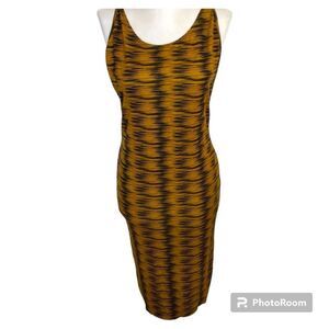 AMERICAN Apparel Tiger print, floor length scoop back stretchy dress NEW